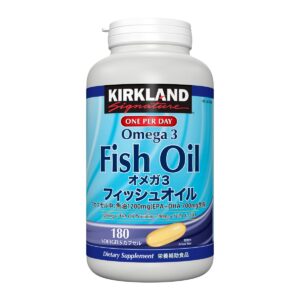 カークランドシグネチャー フィッシュオイル オメガ3 180 粒 サプリメント ソフトジェルEPA＋DHA 700mg含有 魚油1,200mg オメガ3脂肪酸 コレステロール オイル 油 健康食品 成分 製品 サプリ 効果 魚 配合 原材料 原料 大容量 ボトル ストック 収納【コストコ Costco 通販】